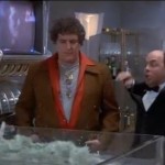 Eddie Arkadian scared by his own creature in the tank